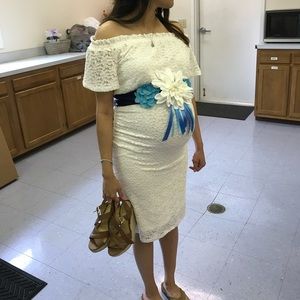 Motherhood off the shoulder maternity dress